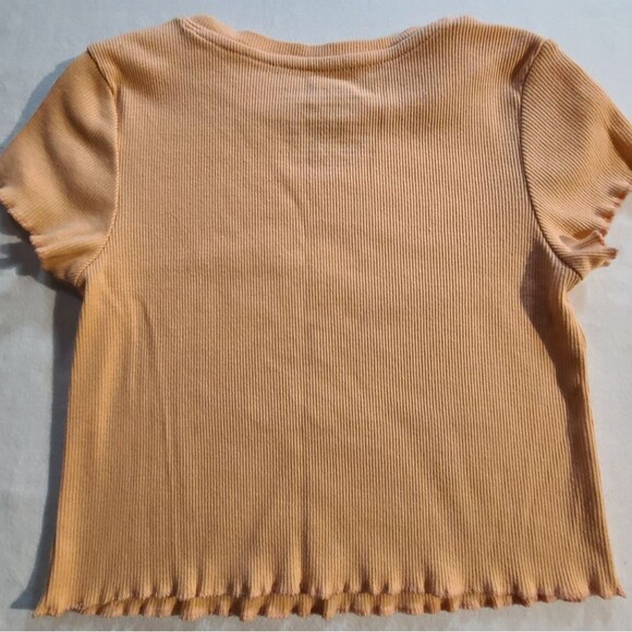 Nickelodeon Rugrats Girls Crop Tee M 7/8 Ribbed Graphic Scallop Hem Shirt - Picture 5 of 5